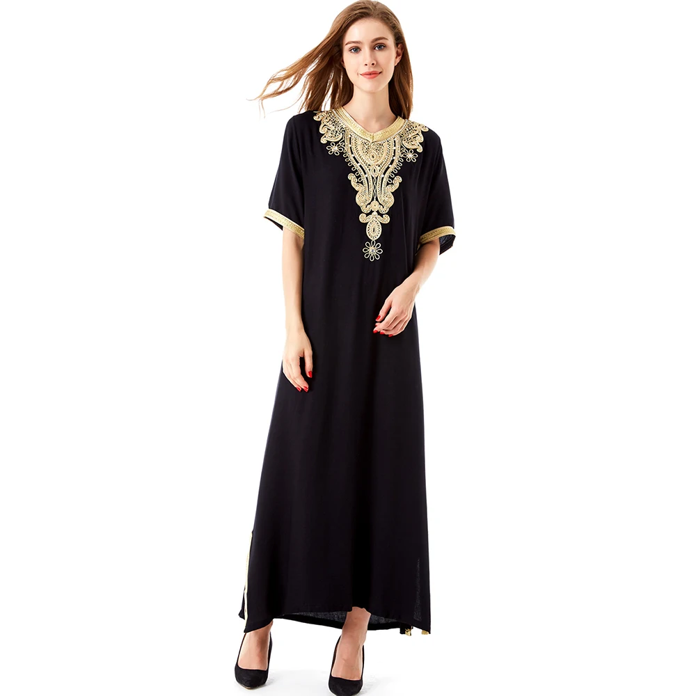 

Custom plus size islamic clothing ramadan muslim women clothes maxi dress gown robe beautiful premium black kaftan abaya dubai, 4 colors