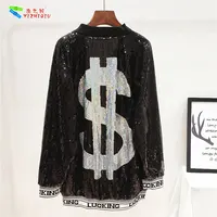 

YIZHIQIU 2020 New Long Sequin Women Fashion Sport Jacket And Coats