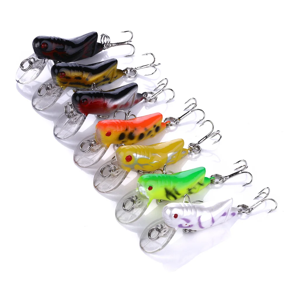 

Hengjia insect lure 45mm 4.1g plastic fishing trout bass lures fishing lures, 7 colors