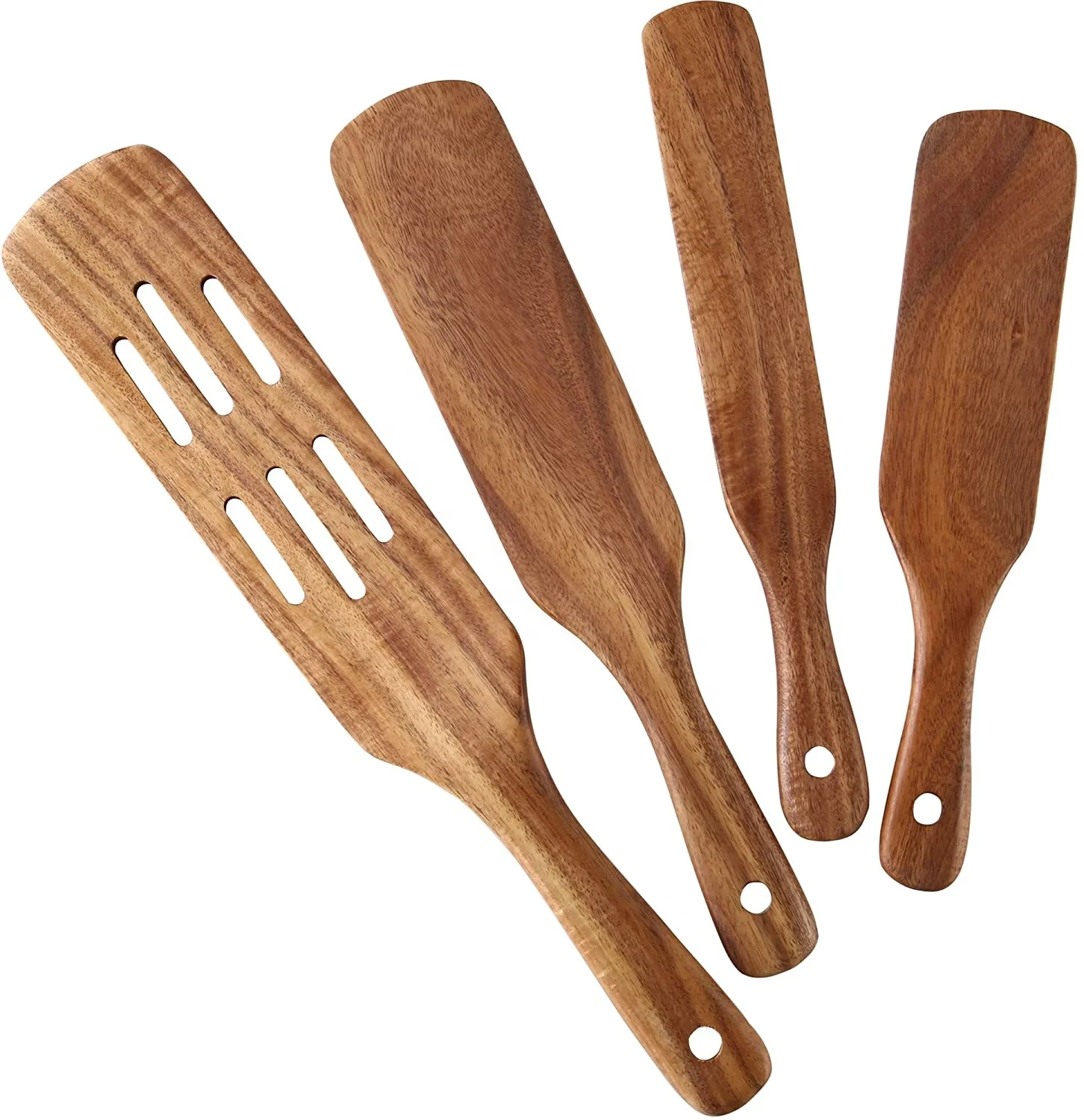 

Natural Teak Spatulas for Cooking Set of 4,Slotted Spurtle Spatula Sets for Stirring, Mixing, Serving (4)