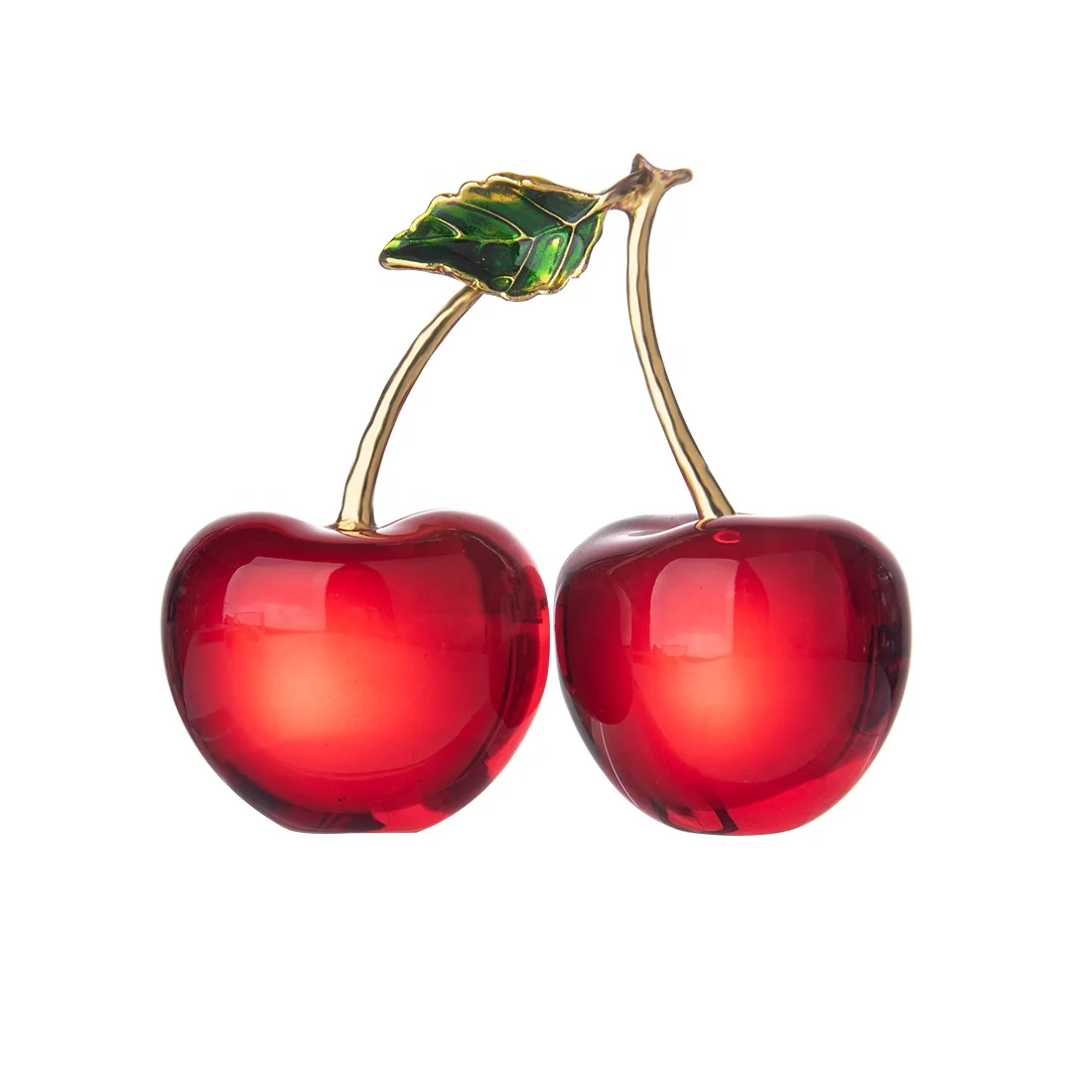 

Figurine Crystal Cherry Fruit Desktop decoration Giftware for Girlfriend and wedding favor