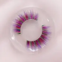 

Wholesale colorful mink lashes Purple Eyelashes Professional Beautiful 3D 4D Color Mink Lashes