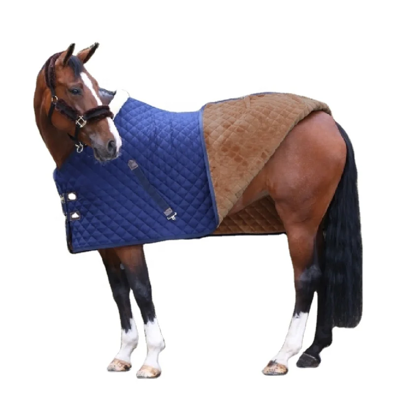 

High Quality Wholesale Indoor Polar Fleece Horse Show Rugs, Blue