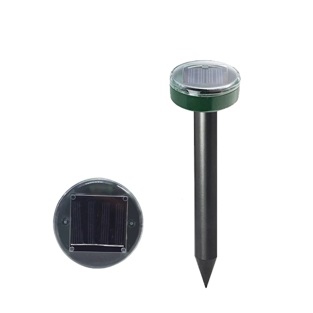 

2Types 2pcs Solar Power Ultrasonic Repeller Sonic Mouse Gopher Mole Pest Controller Rodent Repellent For Outdoor Farm Garden