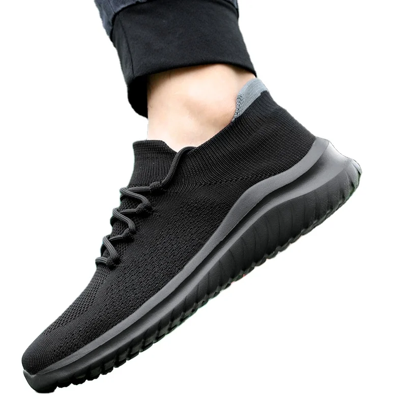 

Outdoor Fashion Knit Fabric Upper Sneakers Men Breathable Sport Shoes