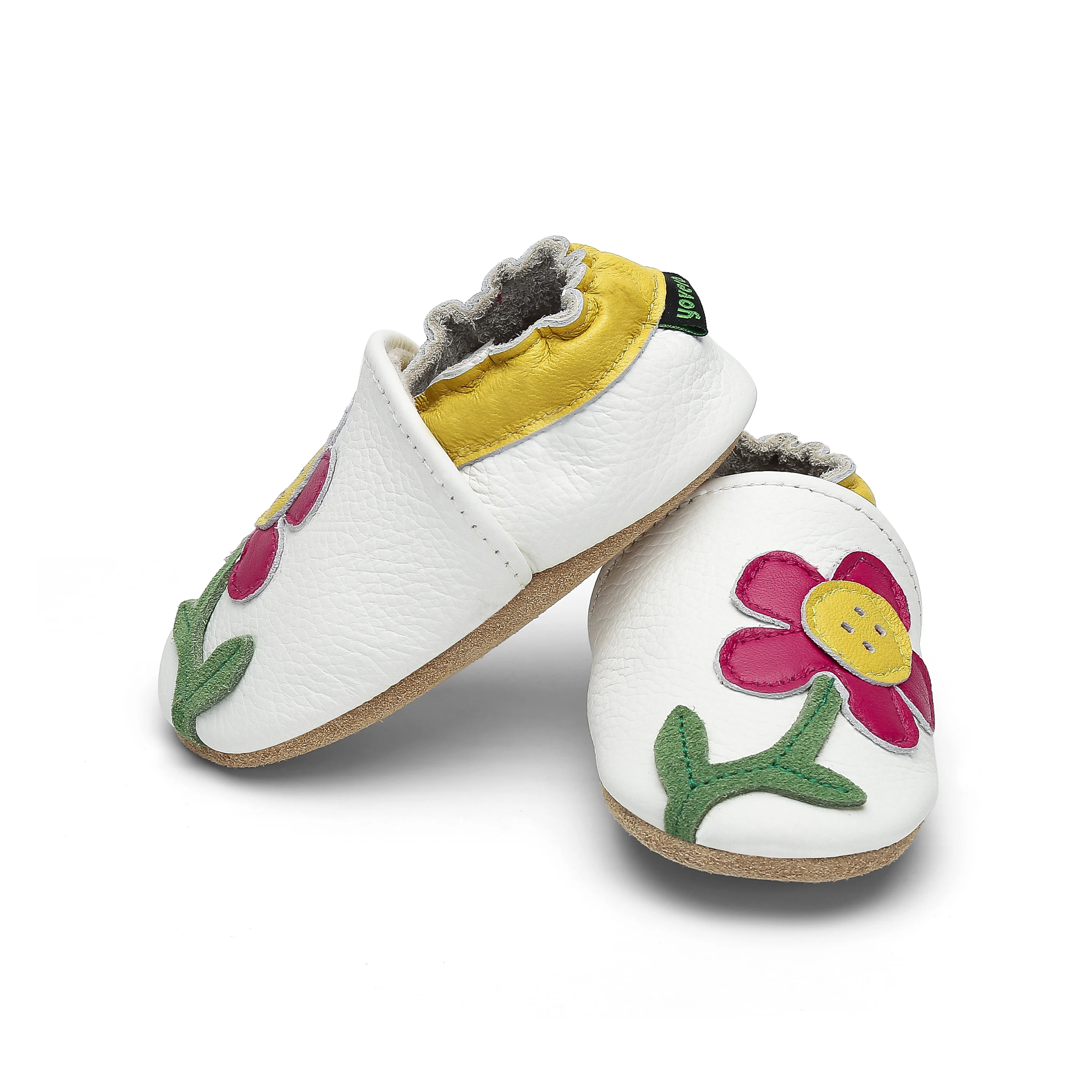 

Flowers Pattern Anti-Slip Shoes Comfortable Toddler Baby Casual First Walk Shoes, White