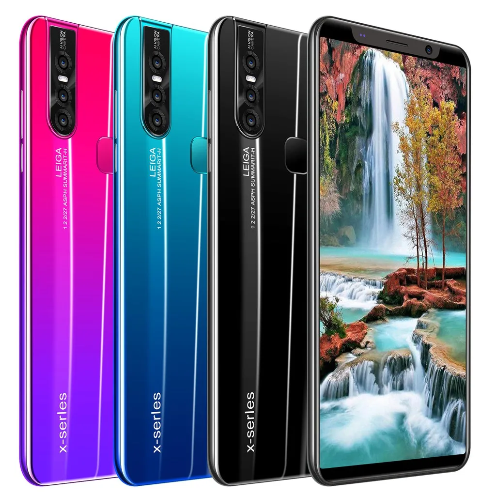 

X27 Plus 5.8 inch 4GB + 64GB Android Smartphone 8 Core 5G LET Phone 3 Camera Face ID Unlock Mobile Phone