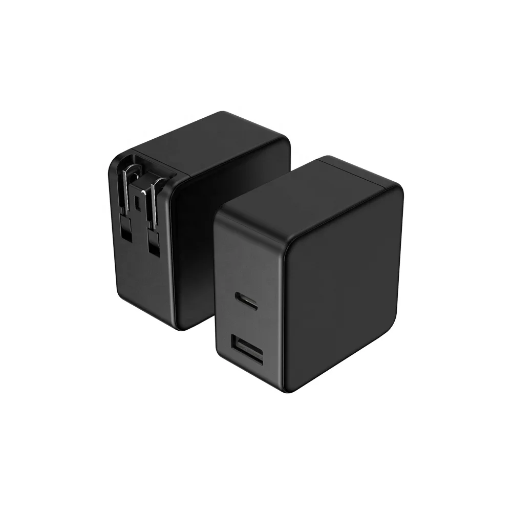 

GaN 65w Charger US EU UK Mini PD + QC3.0 Super Fast PD Adapter USB Type C Charger, White / black