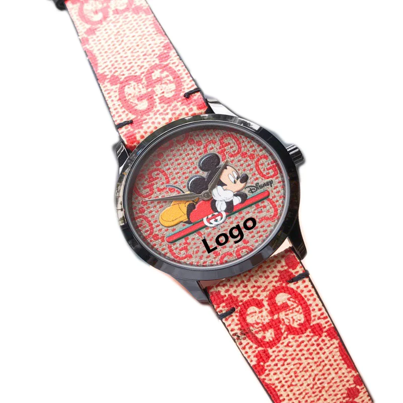 

Brand fashion cartoon women's watch belt watch Mickey dial luxury watch