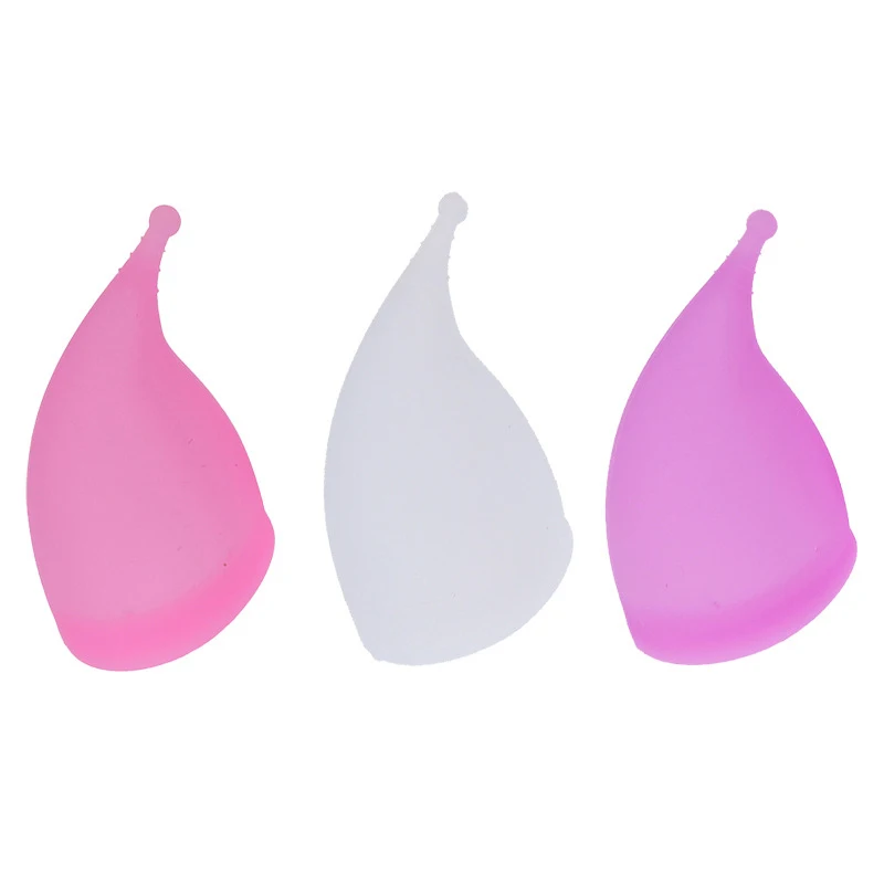 

Wholesale folding reusable special female period silicone menstrual cup, Pink/white/purple