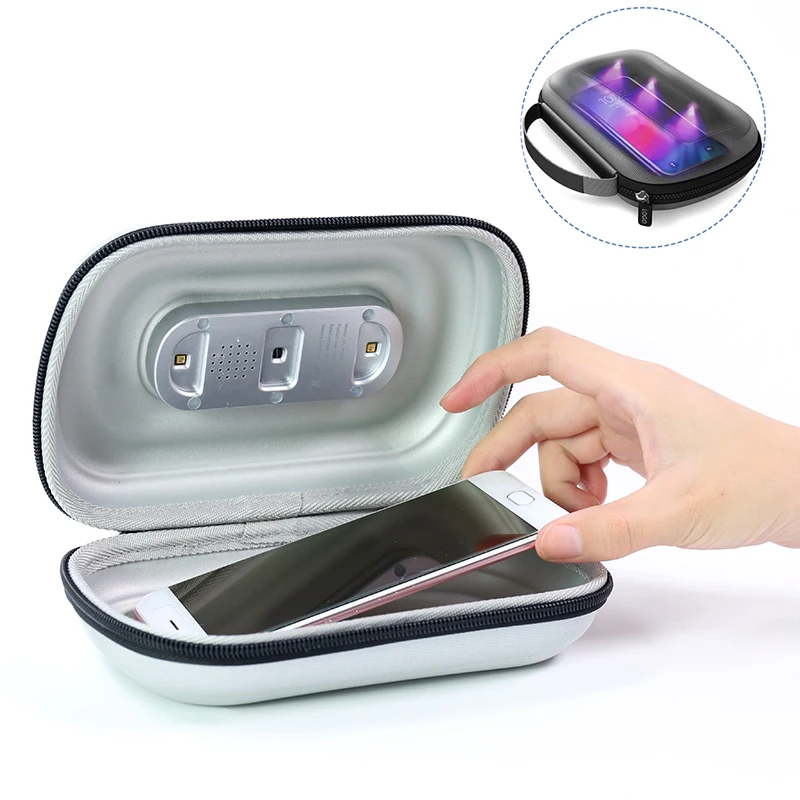 CE test killing 99.99% Germs Led Uvc Light Mobile Phone portable Sterilizers Box Disinfection Cabinet