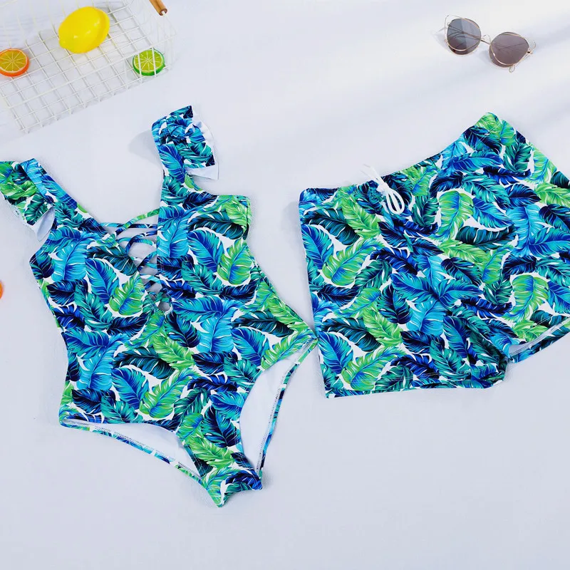 

Bikini 2019 Tankini Two piece Brazilian Stripe Tankini Couple wear Bathing suit Bikini Set, Picture