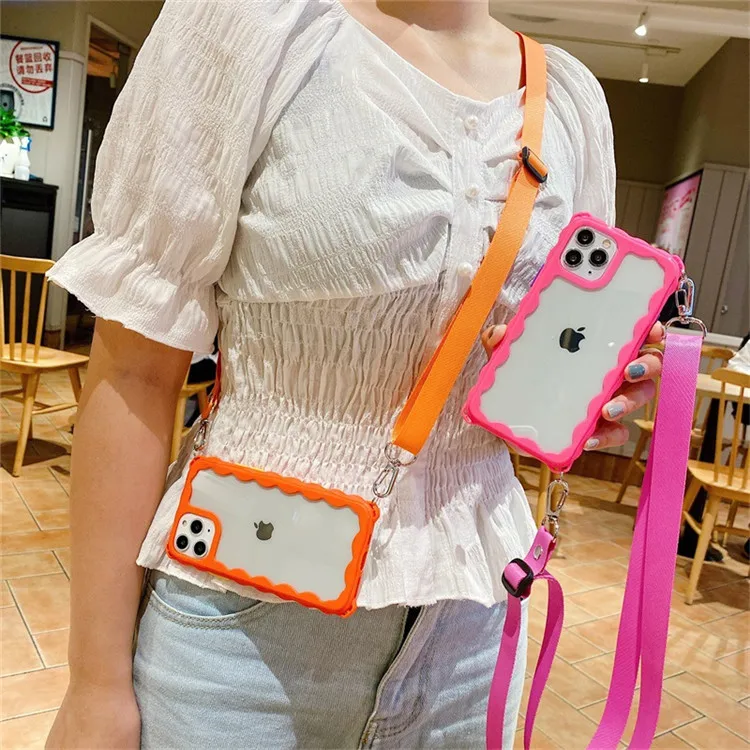 

New Crossbody Mobile Phone Case for iPhone 11 Pro Max Lanyard Cell Phone Cover for iPhone 11 Necklace Phone Case