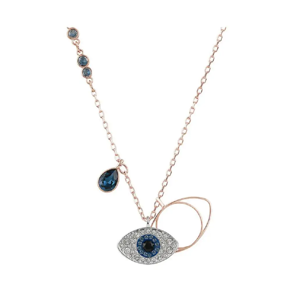 

2021 New Devil's eye women's Crystal Eye brass chain stone carborundum Necklace, Picture