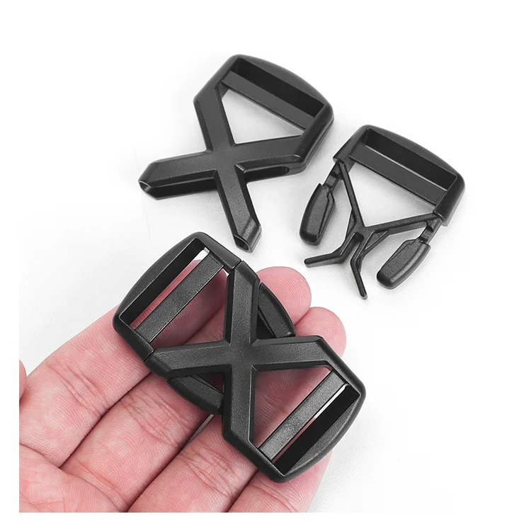 

Side Release Black Plastic Buckles For 1 Inch Straps For Backpacks, Customized