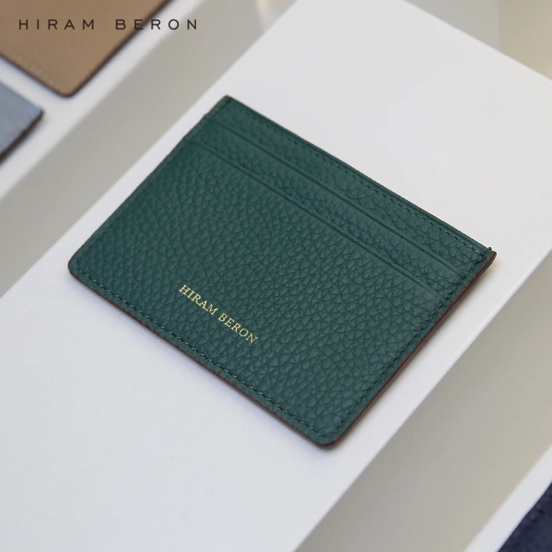 

Hiram Beron High Quality Soft Pebble Pattern Leather Card Holder Wallet Men Custom Slim OEM Wholsale Dropship