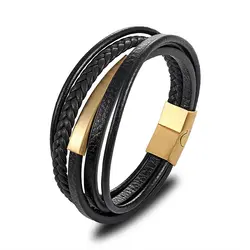 Fashion Stainless Steel Charm Magnetic Gold Black 