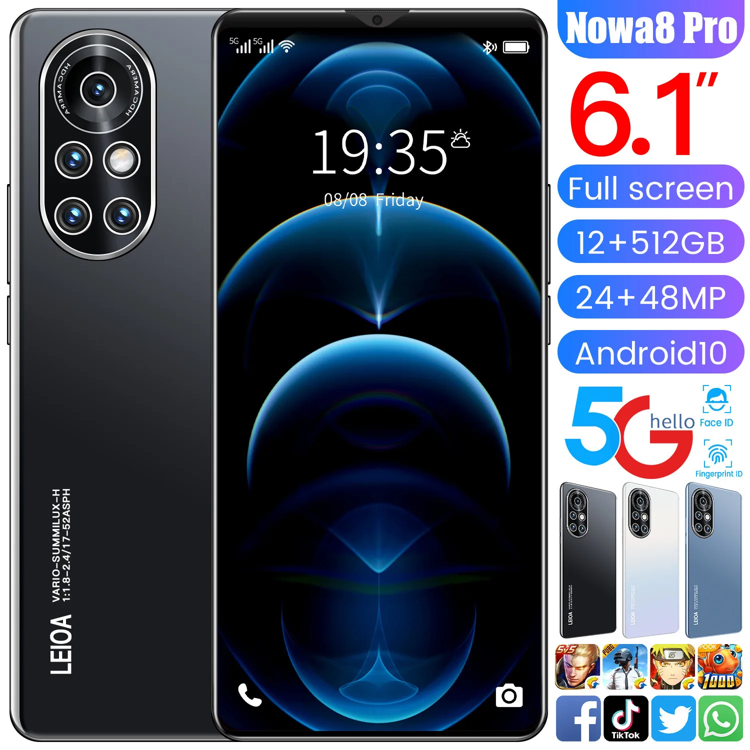 

Mobile Phone Fast Nova 8 Pro Smart Mobail Full Screen Low Price Dual Sim 5g Smart Gaming Phone Mobile Phone