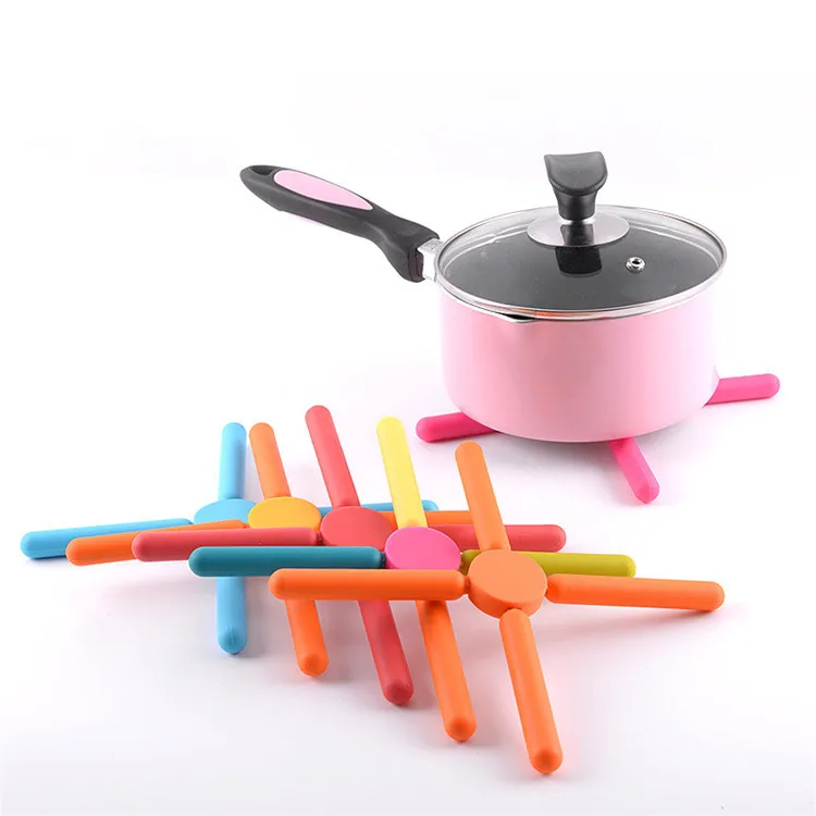 

Multi-function Phone Holder Anti-scalding Pot Bowl Mats Coaster Cross Folding Silicone Heat Insulation Pad
