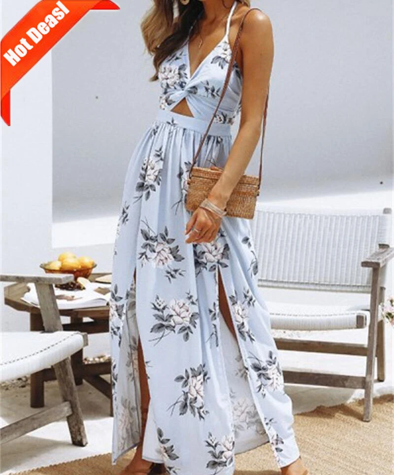 

Cheap Floral Stylish Sexy Ladies Summer Long Even Woman Clothes Dresses Bodycon Womens Maxi Elegant Casual Plus Size Dress, Same as photo
