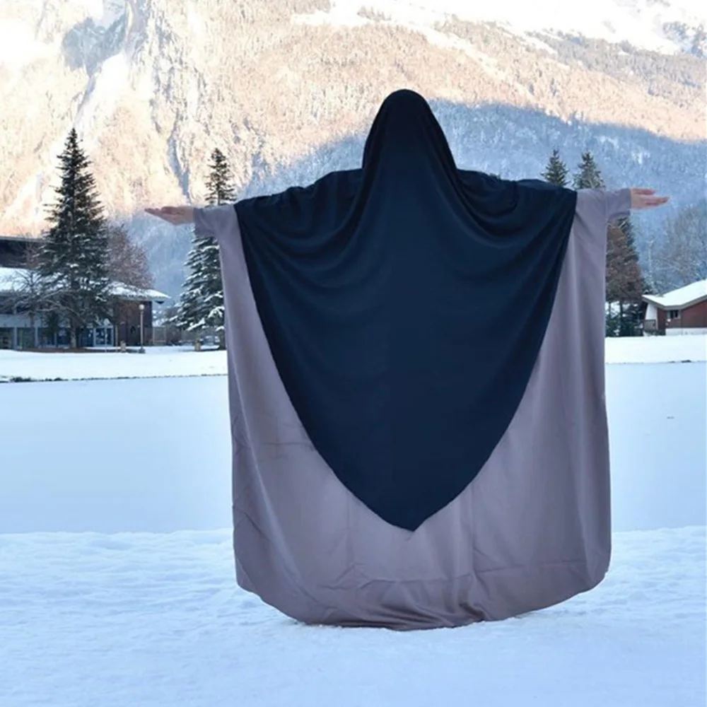 

2021 New Long Sleeve Solid Color Treding Hijab For Muslim Women