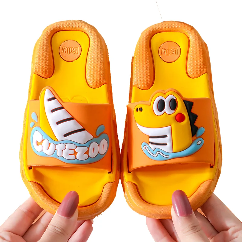 

kids Dinosaur slippers children cartoon cute animal slippers boy baby toddler shoes soft kids non-slip beach shoes