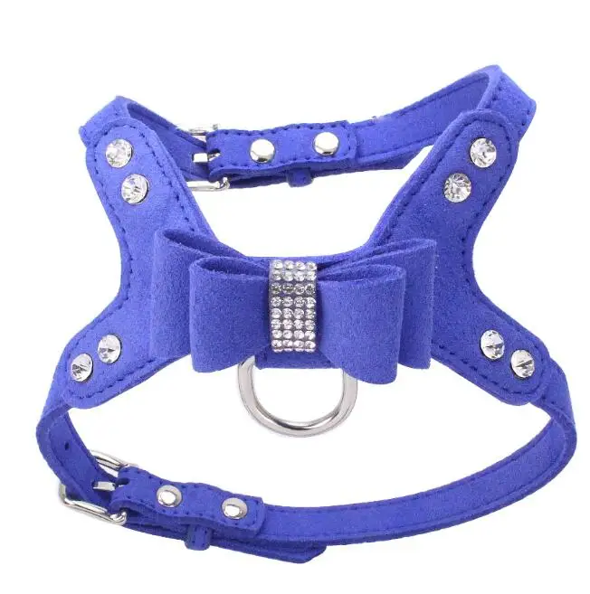 

Bling Rhinestone Studded Soft Fiber Dog Strap Harness Flowers Pet Harness