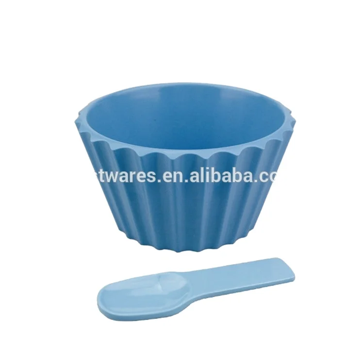 

Wholesale Deep Red Good Dessert Ice Cream Bowls With The Spoon Cookware, As picture