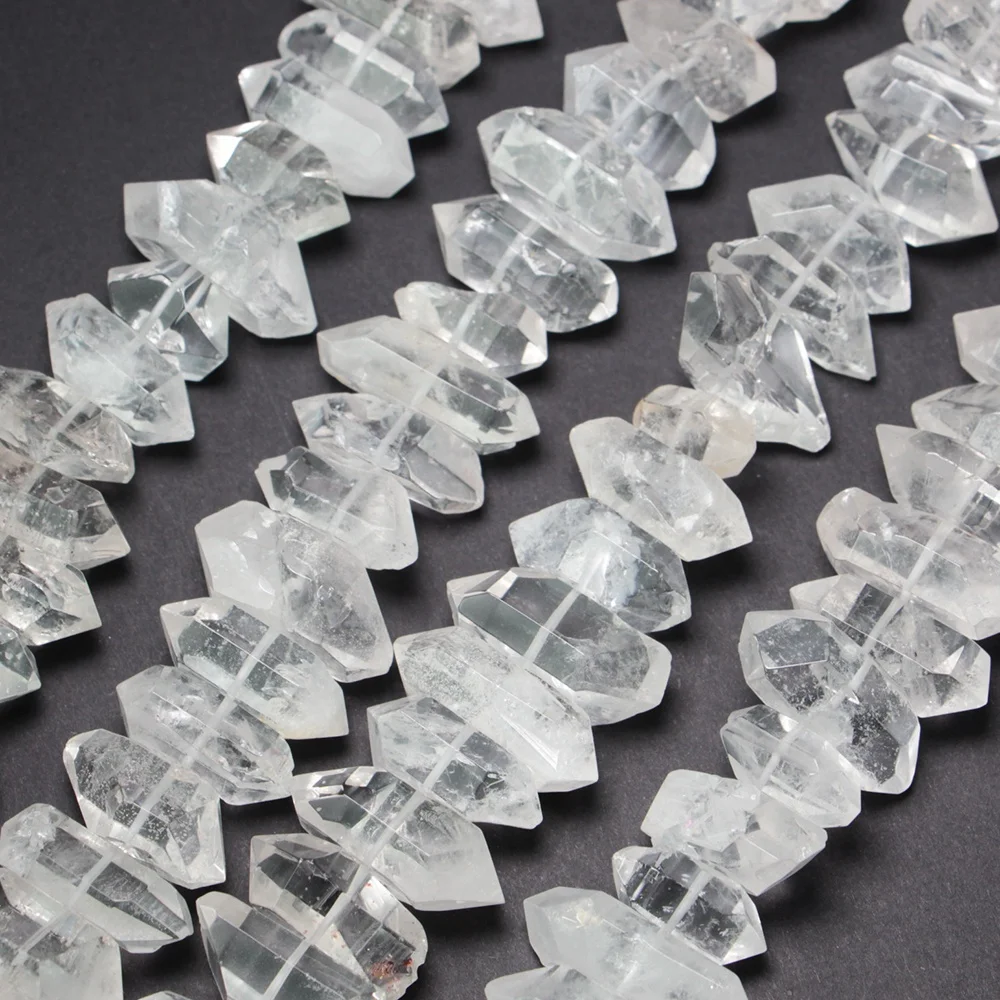 

LS-A1025 fashion clear crystal quartz beads gemstone loose beads strands double point beads for jewelry making accessory