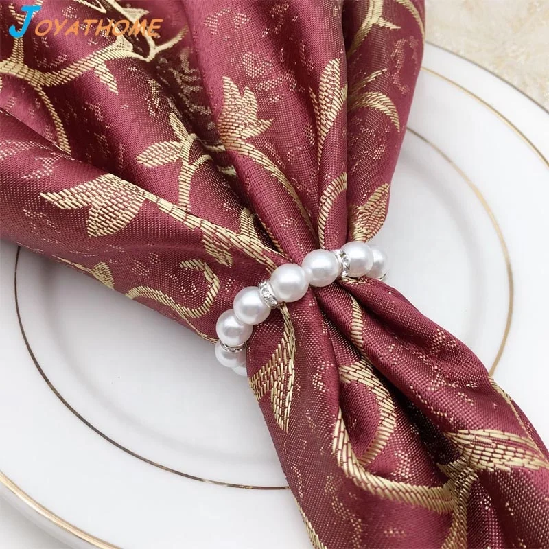 

White Pearls Decorative Napkin Holder Napkins Rings Ring Latest Cheap Christmas Wedding Home Decoration Party Supplies