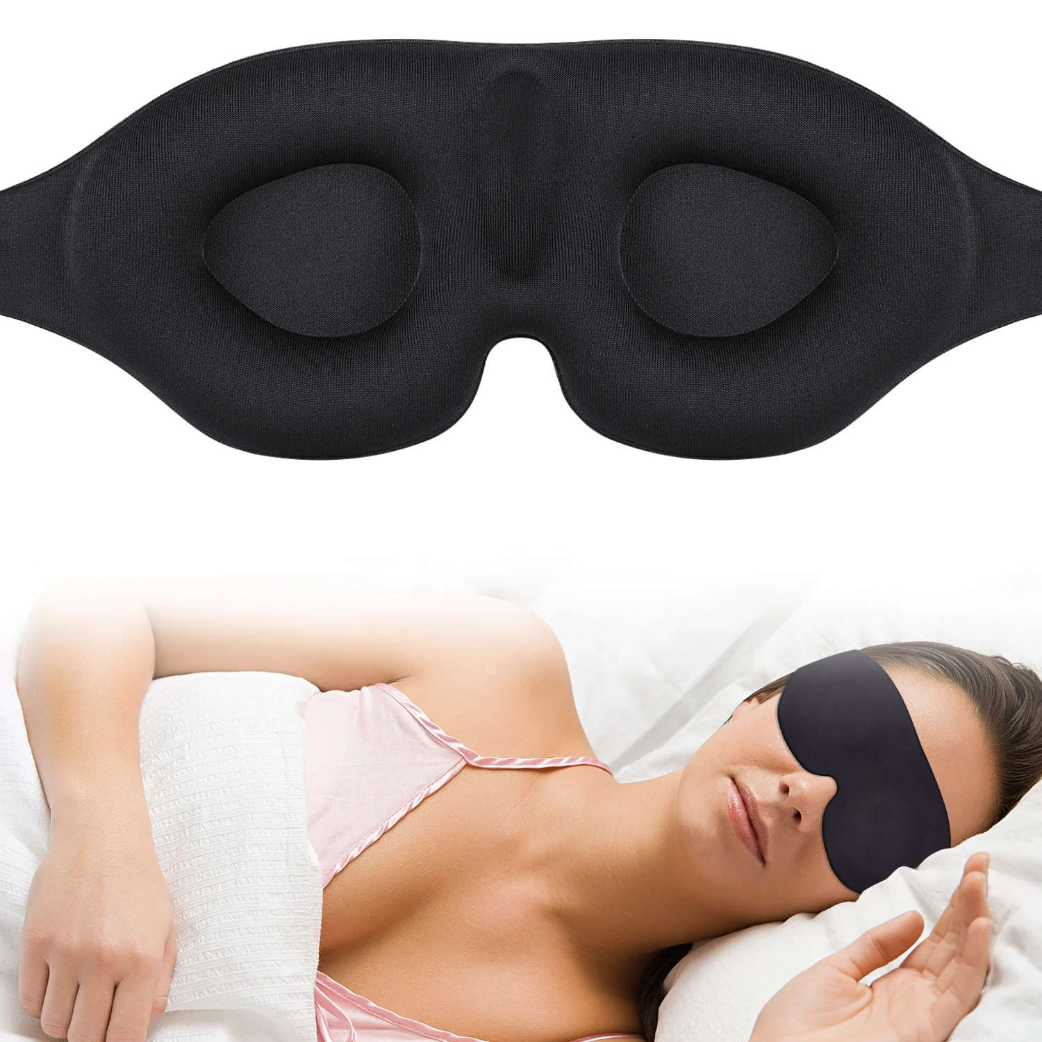 

private label sleep mask, Eye mask for Sleeping 3D Contoured Cup Blindfold, adjustable sleep mask for Nap/Sleep/Plane