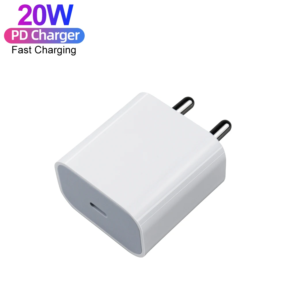 

Hot Sale India Standard PD 20W Fast Charger Indian Plug Type C Wall Charger for iPhone 12 Pro Max USB C Charger, White/black