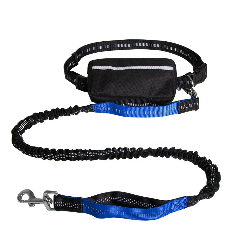 

New Pet Products Dog Running Leash Rope 2 Hand Control dog collar and leash set with Reflective Pets Double Elasticity Rope