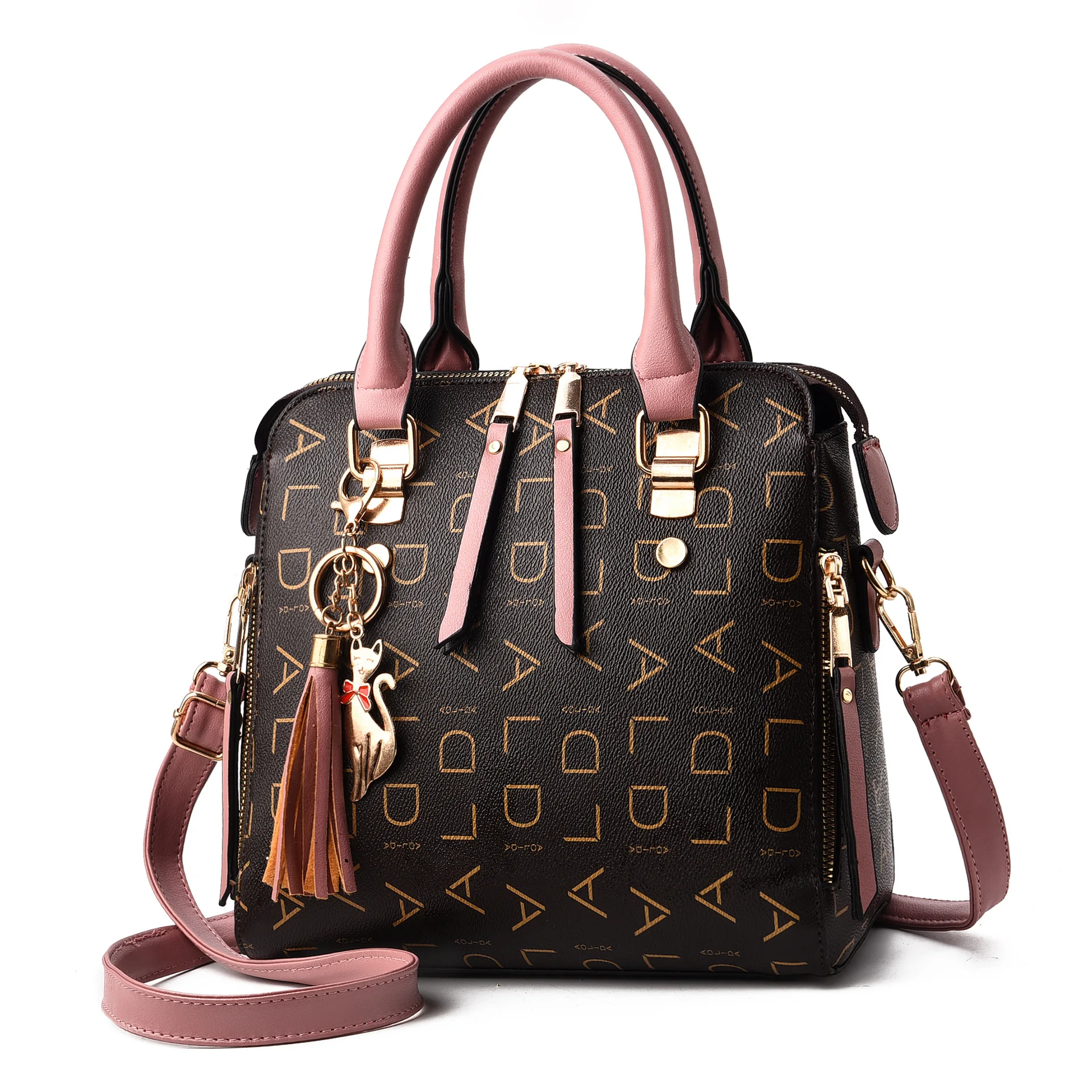 

Shoulder bags for women handbag pu leather high capacity sling messenger bag tassel designer female bags, Accept customizable color