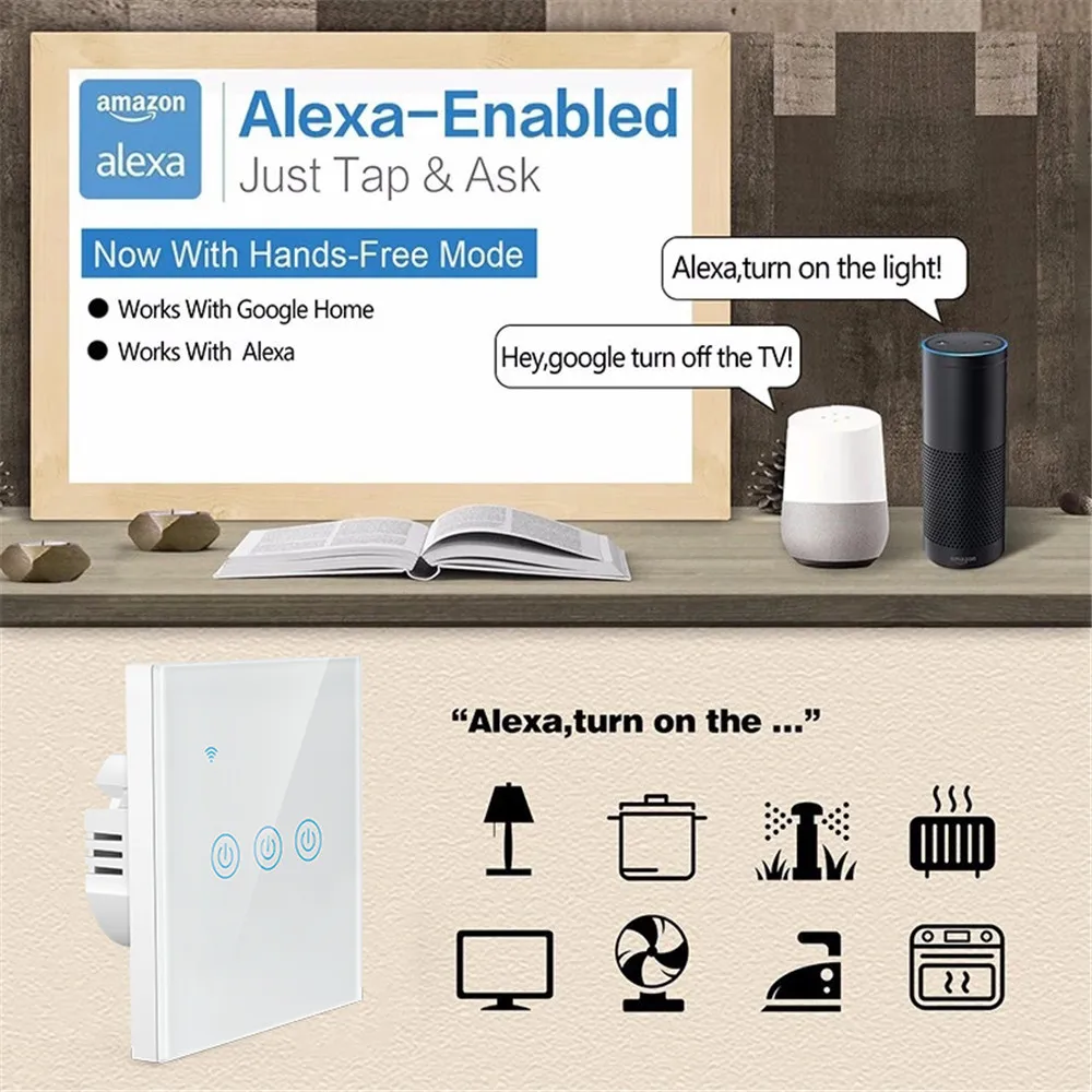 ZigBee Smart Touch Switch and Wifi Smart Touch Switch, support ALEXA and Google, Tuya APP control / Button control - ANKUX.COM