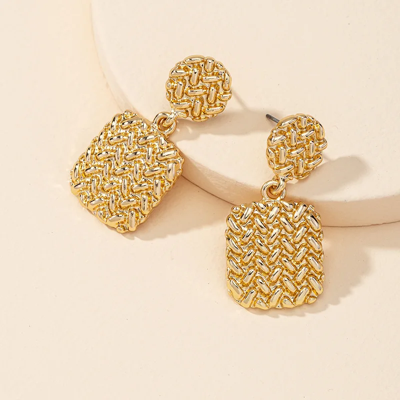 

Amazon Best Selling Statement Square Drop Earrings 14K Gold Plating Geometric Dangle Earrings for Women