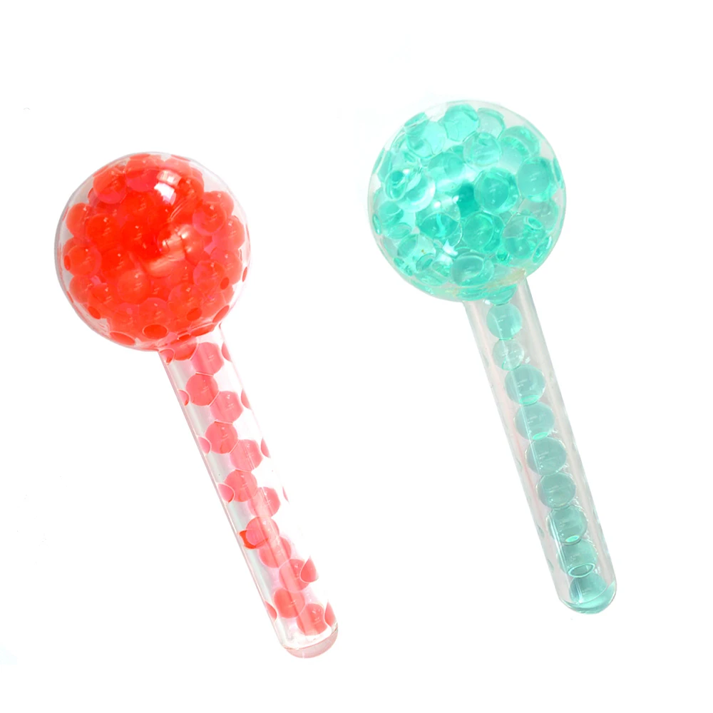 

Hot Selling Skin Care Products Facial Hot Cold Therapy Glass Ice Roller Globes Cooling Massage Ball Tool for Face, Re'd