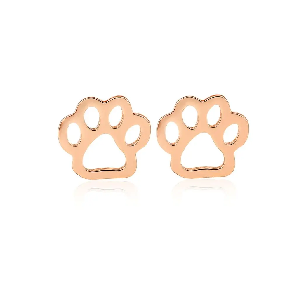 

display New design female jewelry creatively Animal dog cat claw pet paw shape stainless steel earring