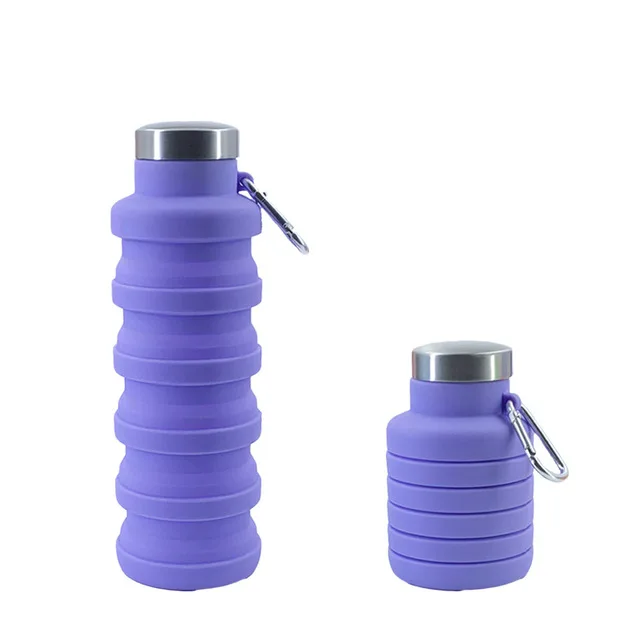 

Wholesale New Products Supply Free Sample Foldable Sports Collapsible Water Bottle Silicone With Custom Logo, Customized color acceptable