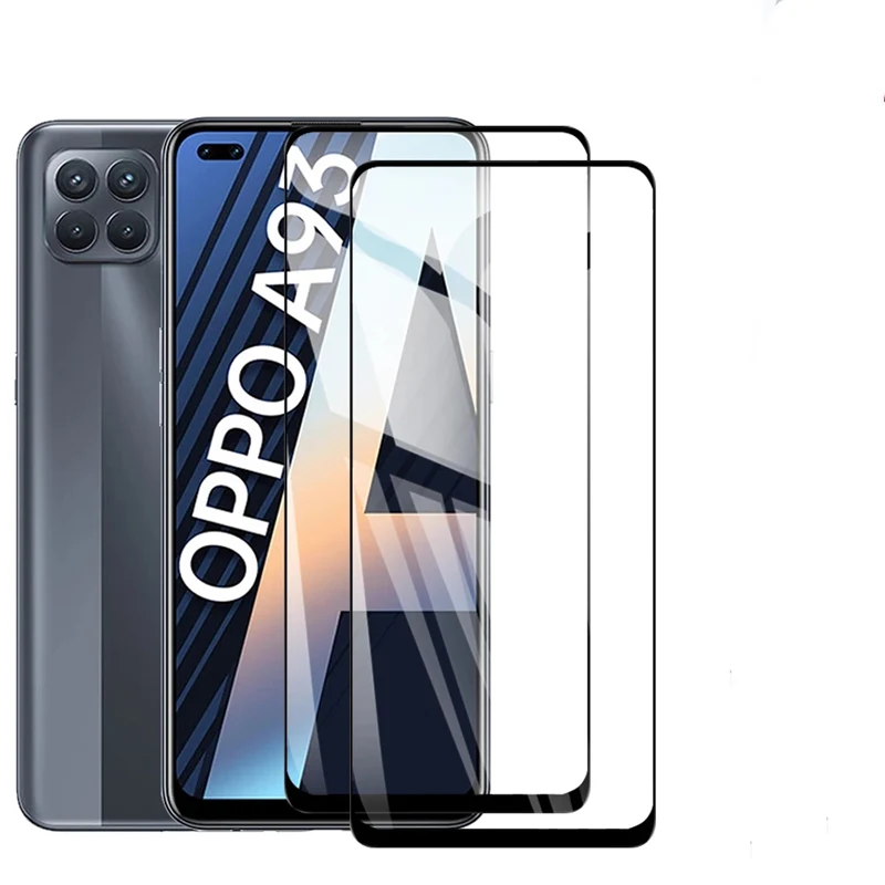 

Tempered Glass For OPPO A93 A53 A55 Screen Protector for Vivo X60 X50 V20 Pro+ Y31s Screen Protector Glass, Black