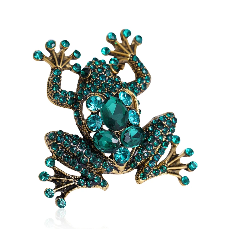 

Luxury Baroque crystal rhinestone frog brooches