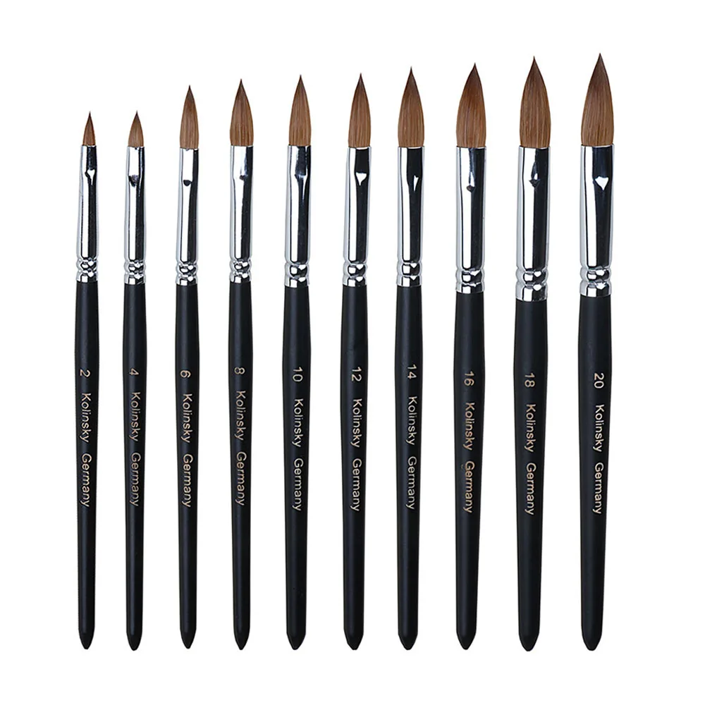 

Wholesale 100% Pure Acrylic Kolinsky Brush Wood Handle Nail Art Brush