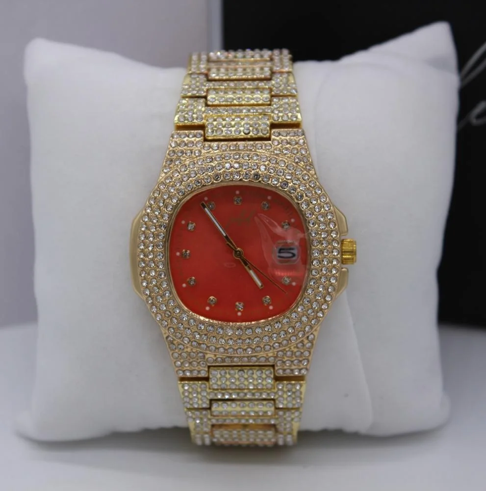 

Ready To Ship Crystal hip Hop ICED Out Shinely watches men wrist Lower MOQ, Gold/silver/black/white...