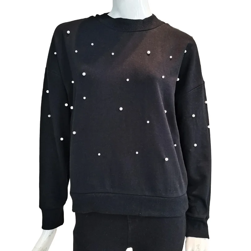 

Jina Best Design Women Autumn Winter Ribbed Cardigan sweatshirt round neck jumper elastic knitted