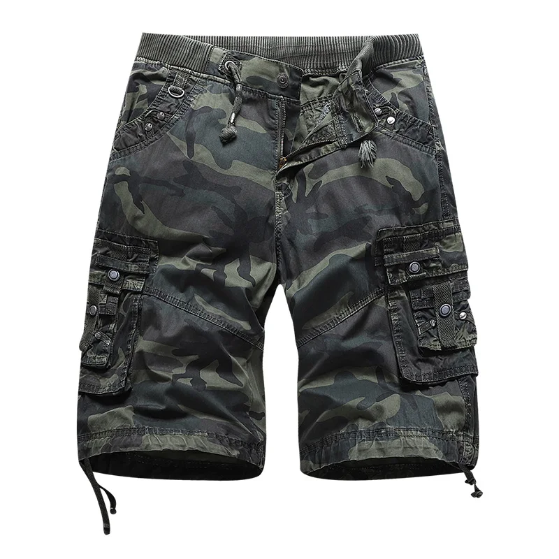 

Premium Twill Men's Cargo Shorts Relaxed Fit Camo Short Outdoor Multi-Pocket Cotton Work Casual Shorts, Black/grey/amygreen/khaki/navy, or custom colors