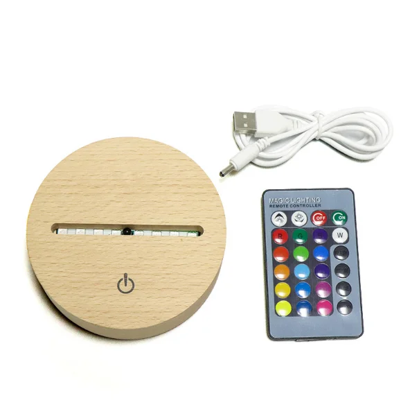 
LED Lamp Bases for 3D Led Night Light ABS Acrylic Black 3D LED Lamp Night Light Touch Base with USB Cable and Remote Control 3d Night Light Base,Battery+usb Dual-purpose 3d Lamp,3d Led Lamp Base