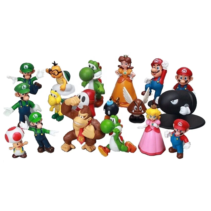 In Stock Mario Children Anime Figures Game Toy 18pcs/set Super Mario ...