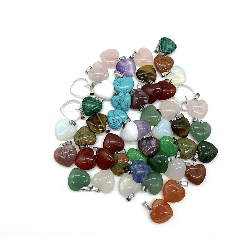 

Heart shape  Crystal Necklace Pendant Wholesale Natural Stone pendant, Mixed color