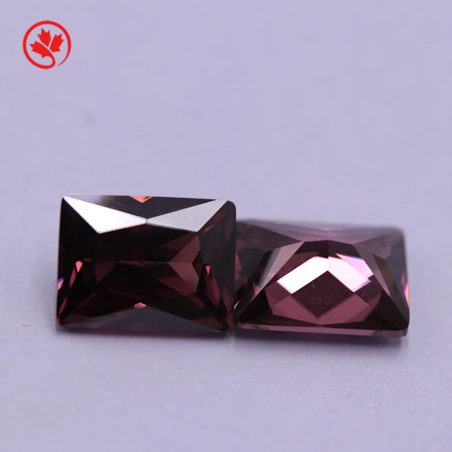 

Wuzhou gems coffee rectangle shape 1.5*3mm ~5*7mm synthetic zircon for silver jewelry