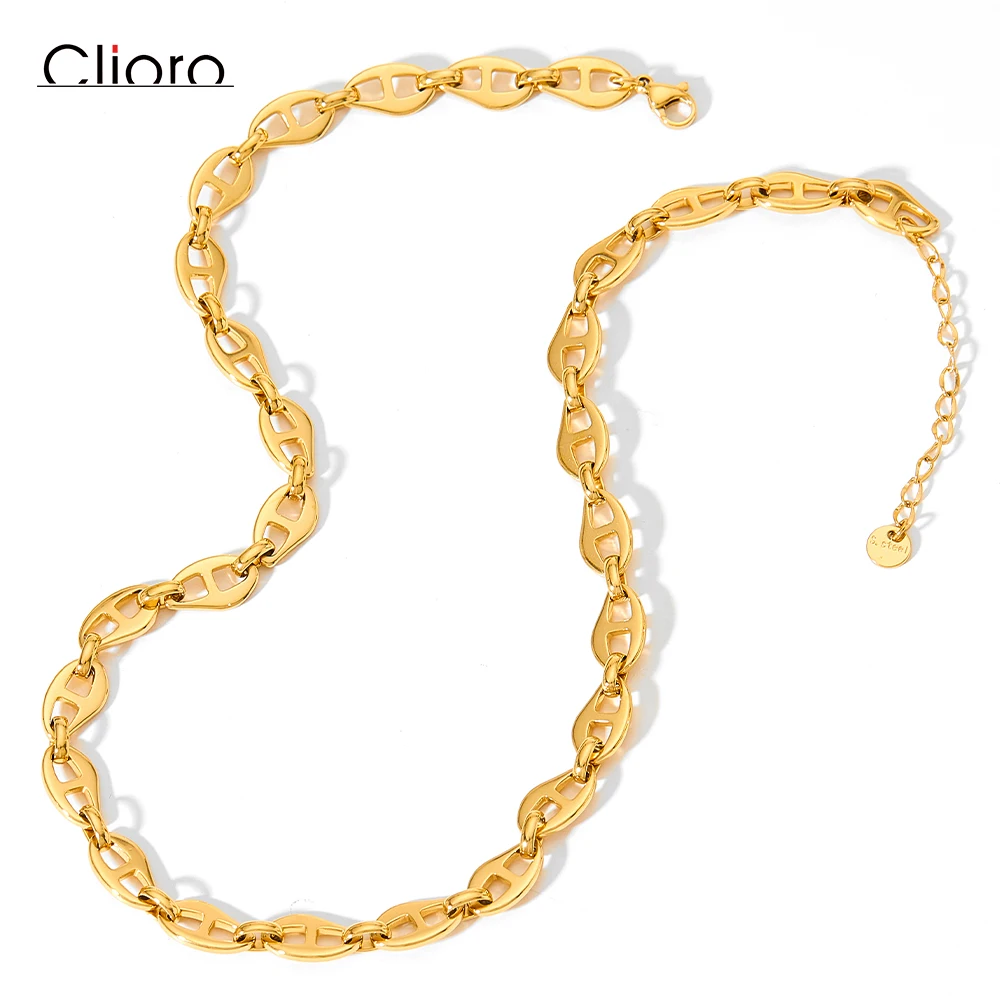 

Ins Gold Plated Stainless Steel Pig Nose Designer Chokers Necklace for Women